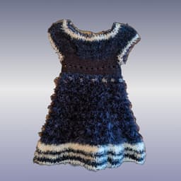 Blue Fuzzy Winter Dress for Girls